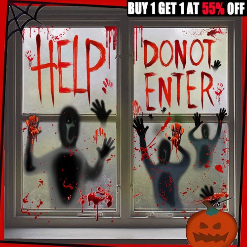 Large halloween window - halloween,